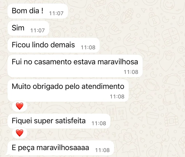 Depoimento de cliente da Realce no WhatsApp