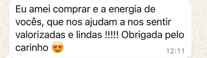 Depoimento de cliente da Realce no WhatsApp